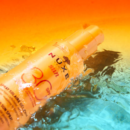 Sonniges Duftspray Gesicht und Körper hoher Schutz SPF 30