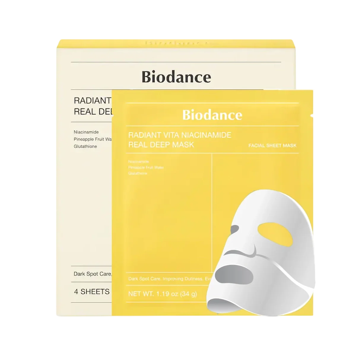 Radiant Vita Niacinamide Real Deep Mask – 4er Set