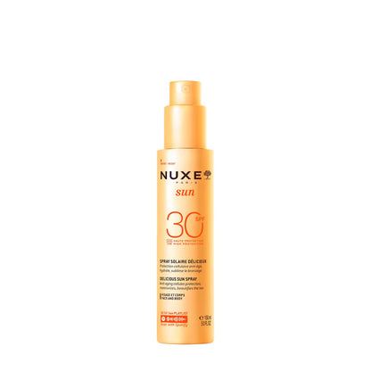 Sonniges Duftspray Gesicht und Körper hoher Schutz SPF 30