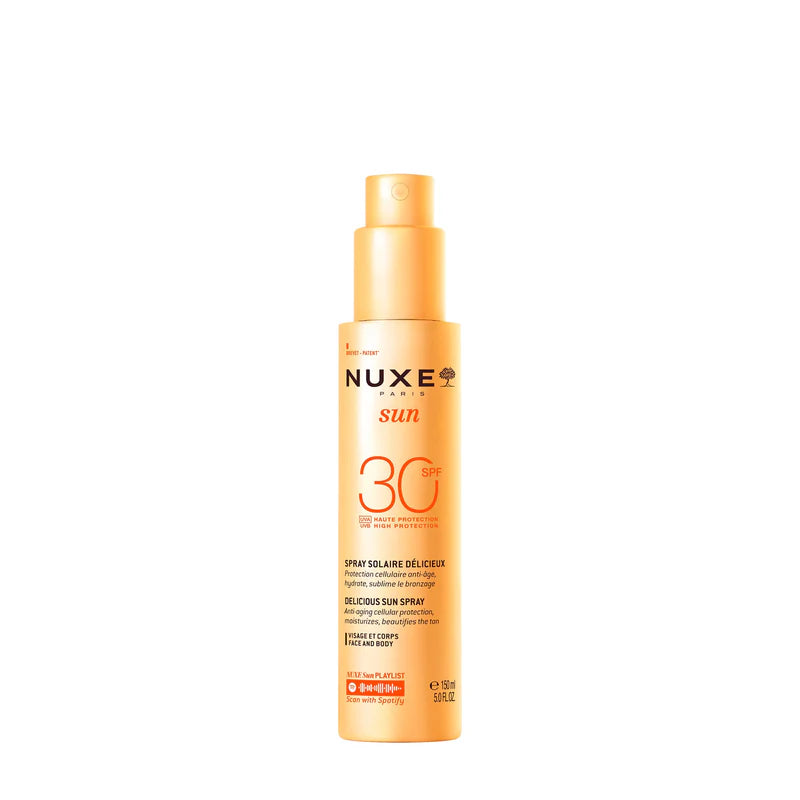 Sonniges Duftspray Gesicht und Körper hoher Schutz SPF 30